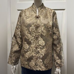 DB SPORT Vintage Elegant Gold Brocade Long Sleeve Women's Jacket P-2